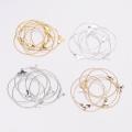 30Pcs/lot 25 30 40 mm Earwire Hanging Big Round Wire Hoop Earrings For DIY Dangle Earring Jewelry Making Accessories