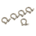5Pcs M4 Silver 304 Stainless Steel Rustproof Screw Pin Anchor Bow Shackle Clevis European Style