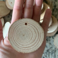 2pcs 8-10cm Assorted Size Natural Pine Round Unfinished Wood Slices Circles With Tree Bark Log Discs DIY Crafts Wedding Party