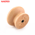NAIERDI 10pcs Natural Wooden Cabinet Pulls Cabinet Drawer Wardrobe Door Knob Pull Handle Hardware Circle Handles Hardware