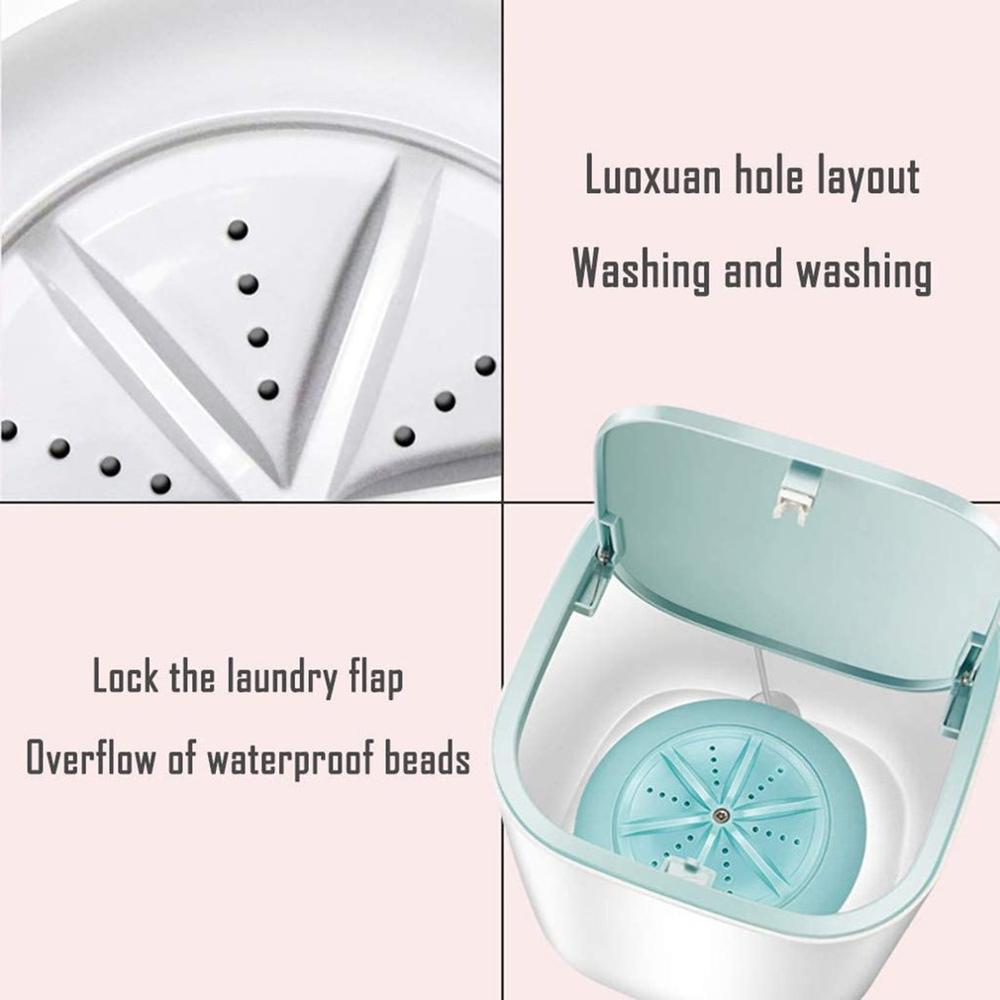 3.8L 18W Ultrasonic Turbine Mini Clothing Underwear Washing Machine Silence Household USB Electric Table Washing Machine