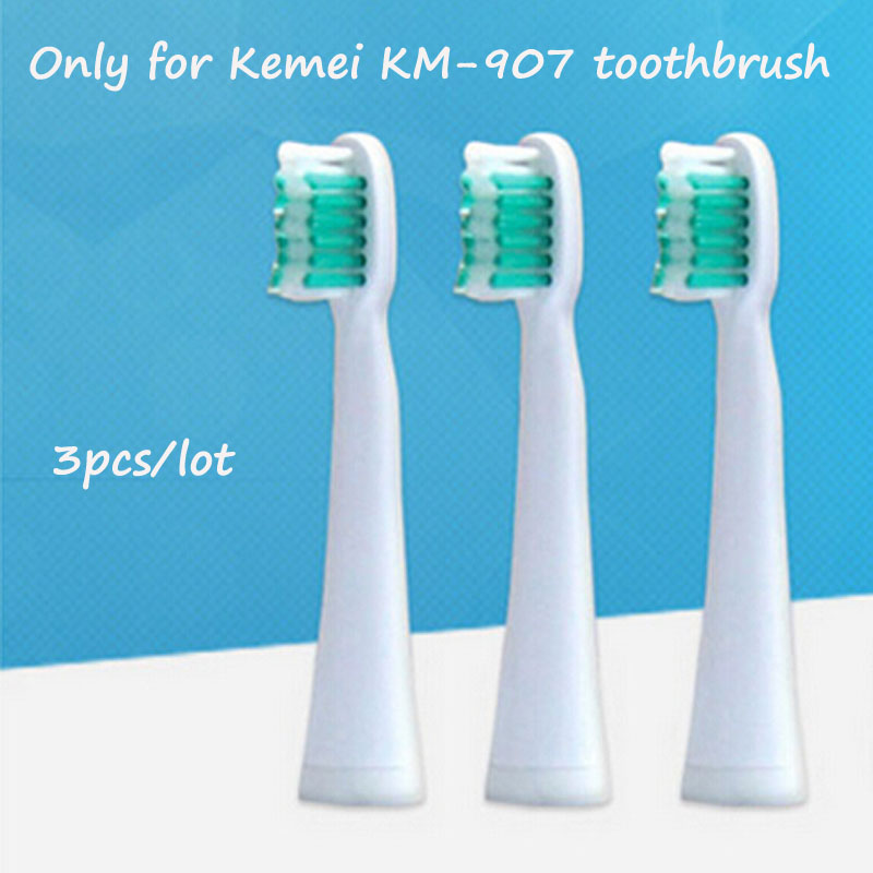 3pcs/lot Electric Toothbrush Head Soft Brush For Kemei KM-907 Electric Toothbrush Tooth Brush for Kids Adult