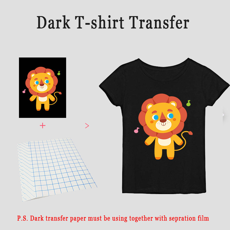 A3 A4 T shirt Heat Transfer paper for light / dark color 100% Cotton Fabrics Cloth inkjet Printing Design