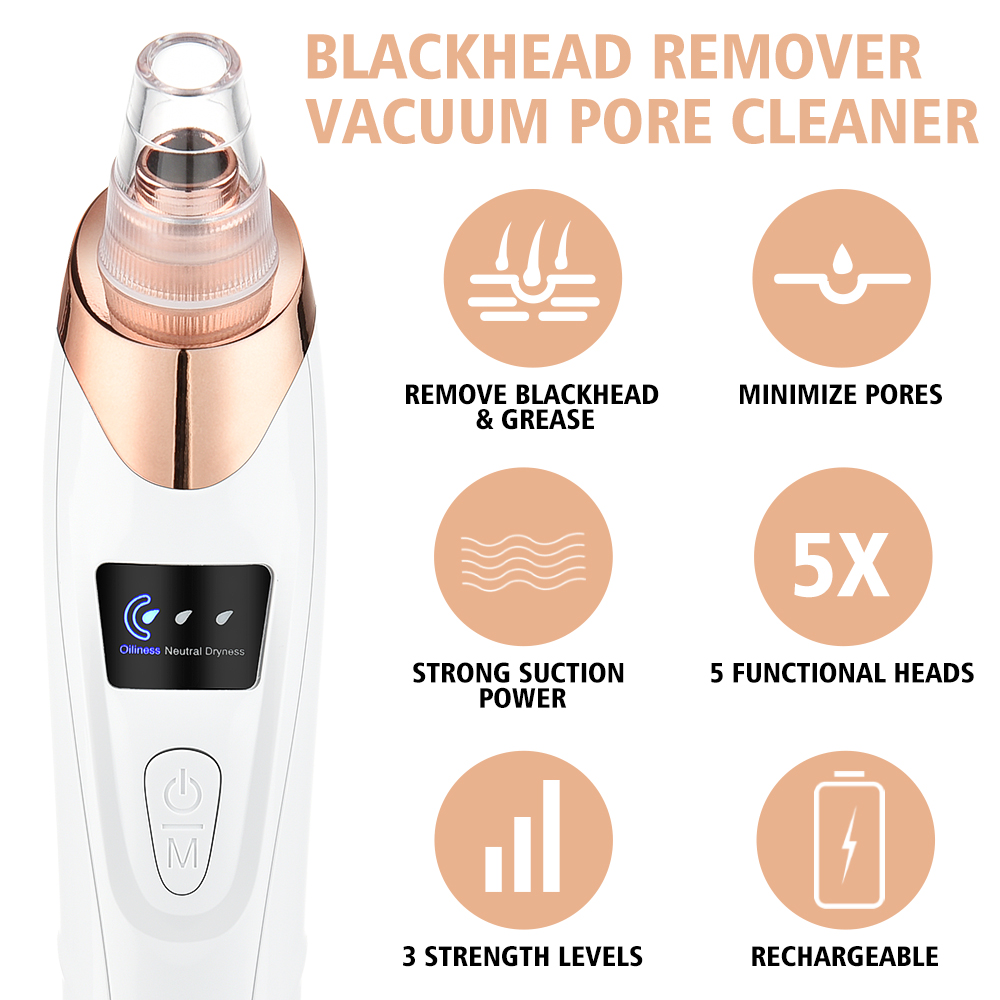 Pore Vacuum Blackhead Remover Moisture Facial Suction Blackheads Black Spots Blackheads Removal Deep Cleansing Skin Care Tools