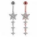 Stainless Steel Belly Button Rings for Women Love Heart Navel Curved Barbell Studs Sexy Dangle Belly Body Piercing Jewelry Set