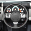 MEWANT Black Genuine Leather Steering Wheel Cover for Toyota FJ Cruiser 2006 2007 2008 2009 2010 2011 2012 2013-2014