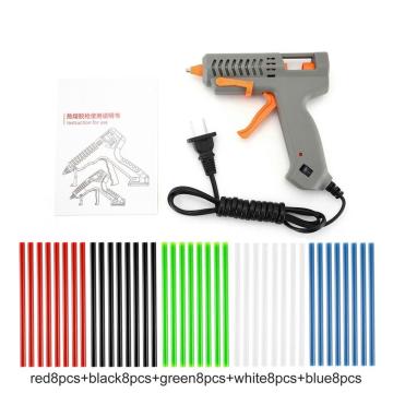 RJ805 60W Grey Hot Melt Glue Gun with 70mm Colorful/Transparent/Blue/Black/Green/Red Glue Stick Kits Bonding Tools Set