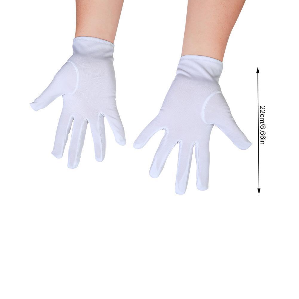 1 Pair High Quality Three Ribs White Gloves Celebration Etiquette Jewelry Performance Polyester Gloves Unisex
