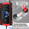 12 V/24 V 8A Car Motorcycle Battery Charger Car Cell Charger Mini Size Portable Car Cell Charger Adapter Power with Digital LCD