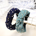 Bohemian Cotton Knotted Hairband With Rhinestone Knot Headband Hair Accessories Hair Jewelry