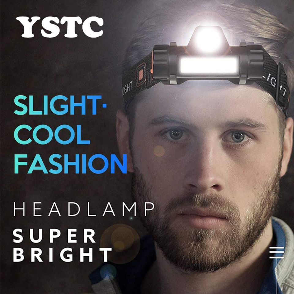 LED Headlamp Super Bright Headlight T6 Waterproof Camping Fishing Light Built-in Batteries USB Rechargeable