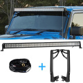 300W 52 Inch Offroad LED Light Bar DRL + Mounting Bracket + Wiring Harness for Jeep Wrangler JK 2007-2017 Headlight Fog Light