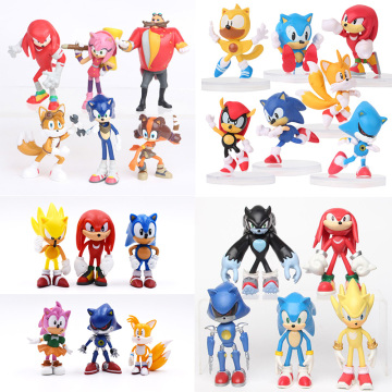 6-12cm Anime Action Figure Pvc Toy Sonic Shadow Tails Characters Figure Toys For Children Animals Toys Set kids toys