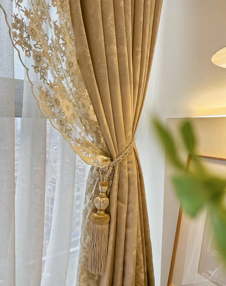 Blackout Shading Embossed Print Curtain