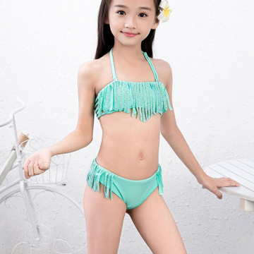 6-16Y Girls Bikini Set Baby Girls Summer Tassel Kids Split Swimwear Swimsuit Bikini Beachwear Children Biquini Girls Gifts