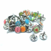 Epoxy Fixed Nail Round Metal Pearl Brads Resin Scrapbooking Embellishment DIY Jewelry Random Color Sewing Accessories Thumbtack