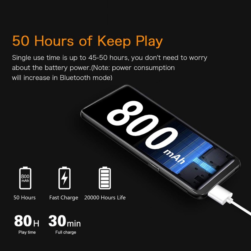 M8 MP3/MP4 Player With Bluetooth 5.0,16GB Music Player With FM Radio Recording,1.8\' Screen,HiFi Lossless Sound Player Newest