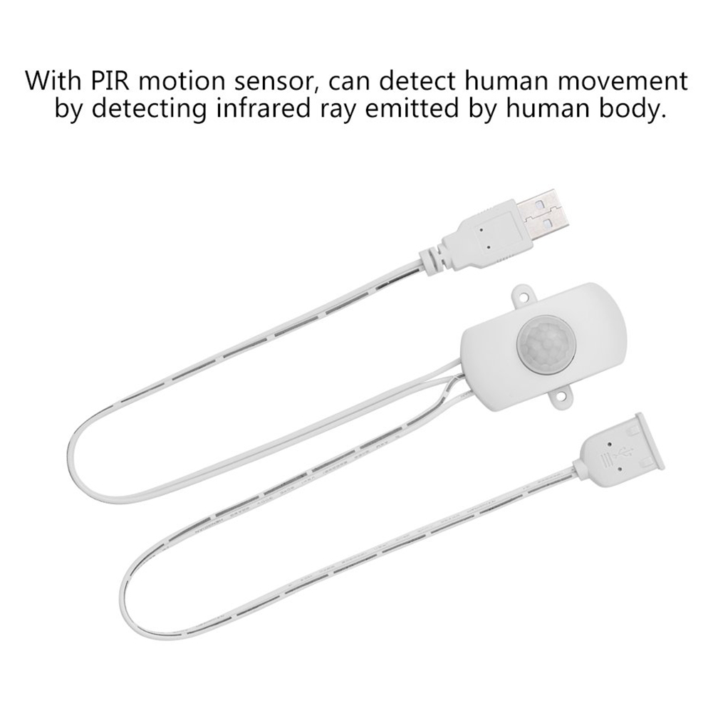 Cabinet Detector USB Switch PIR Infrared Motion Sensor Mini Intelligent Sensing LED Light Wardrobe Automation Adjustable Strip