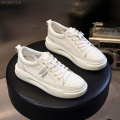 Genuine Leather Casual Shoes Women Sneakers Autumn Light White Sneakers Platform Med Heel Ladies Shoe Comfortable Running Shoes