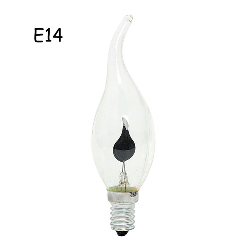 E14 E27 LED Edison Bulb 3W 220V Flame Fire Lighting Lampara Tungsten Orange Red Vintage Flickering Effect Novel Candle Tip Lamp