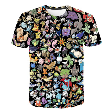 2020 New 3D Men and Women Cartoon Pokemon t shirt Boys Anime T Shirt O-Neck Clothes 2020 Summer Fashion casual Kids Tops