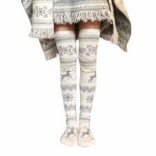 Winter Warm 1 Pair Women Girls Christmas Print Long Stockings Thicken Thigh High Over Knee Socks Sport Socks Wholesale S10 SE7