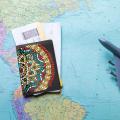 DIY Special Shaped Diamond Painting PU Leather Passport Protective Cover for Passport Embroidery Diamond Craft Gift