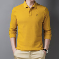 2020 Autumn New Solid Color Slim Long Sleeve Polo Shirt Men Business Casual High Quality Brand Men's Polo Shirt Red Black Yellow