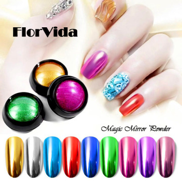 FlorVida 0.5g Mirror Powder Nail Art Chrome Glitter Pearl Pigment Dusts Holographic Rub On Nails Super Sparkly High Quality