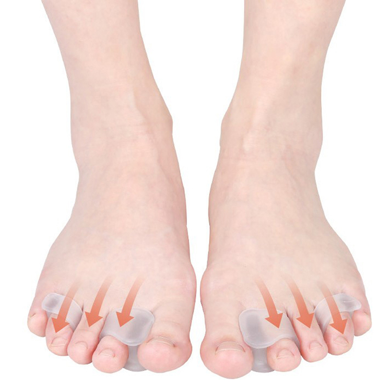 2Pcs Big Toe Two Hole Thumb Valgus Silicone Gel Foot Fingers Protector Corrector Pedicure Foot Care Tool Toe Separator