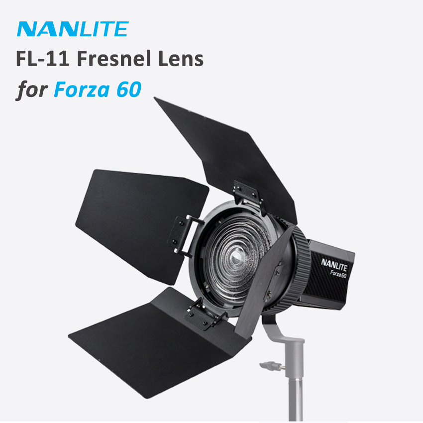 Nanguang NANLITE FL-11 Fresnel Lens with barndoor spot-to-flood adjustable for NANLITE 60 60B 60W Photography light