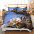 ZEIMON Lovely Cat Butterfly 3D Duvet Cover Sets Quilt Covers Set Bedding Set King Queen Full Double Single Size for Home