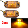 2Pcs 12V / 24V LED Side Marker Lights Car External Lights Warning Tail Light Auto Trailer Truck Lorry Lamps Amber color