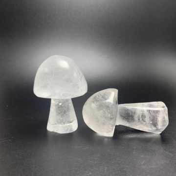 2 pcs Natural white crystal quartz Mushroom is the first choice for home furnishings
