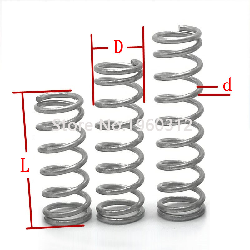 10pc wire diameter 1mm OD12mm Micro Small Compression spring 304 stainless steel feeder spring anti corrosion extension springs