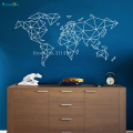 Geometric World Map Wall Sticker Nordic Style Art Vinyl Decals Simple and Beautiful Decor Living Room Removable Murals YT740