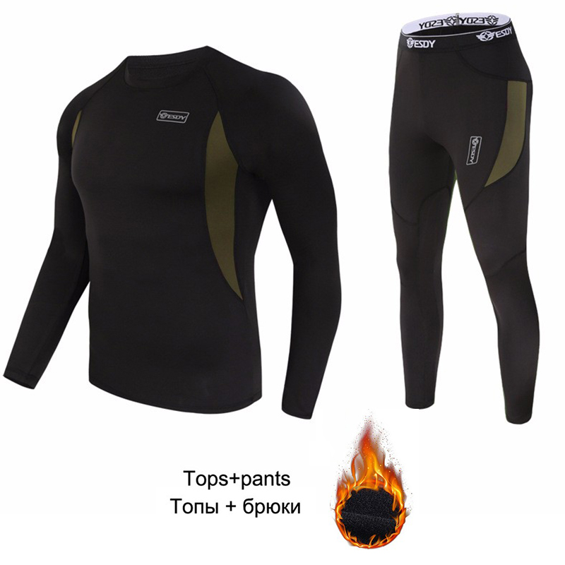 Winter Warm Men's Quick-Drying Underwear Long Johns Fleece Men's Thermal Underwear Sport Suit Thermal Pants Thermal Shirt S-4XL