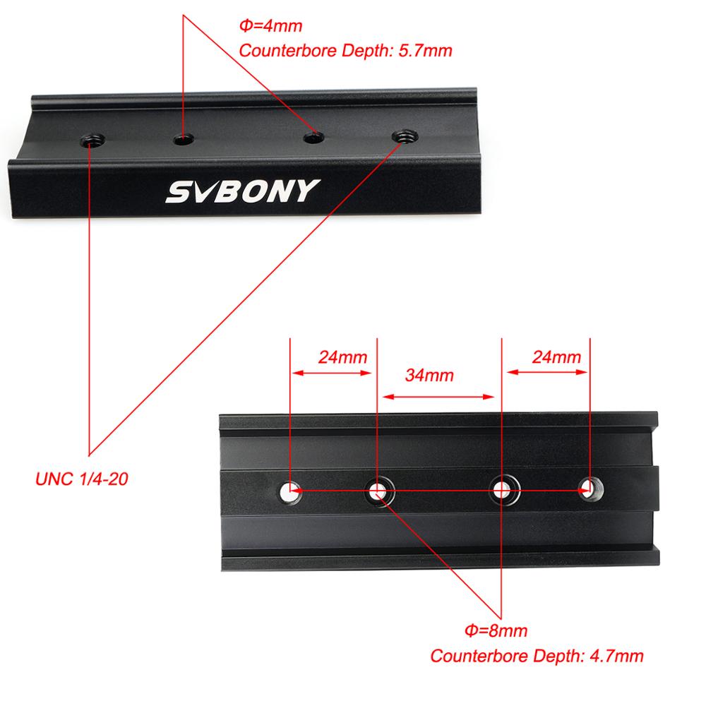 SVBONY Dovetail Telescope Mounting Plate 70/120/210mm for Equatorial Tripod Long Version Binocular/Monocular for Astronomy