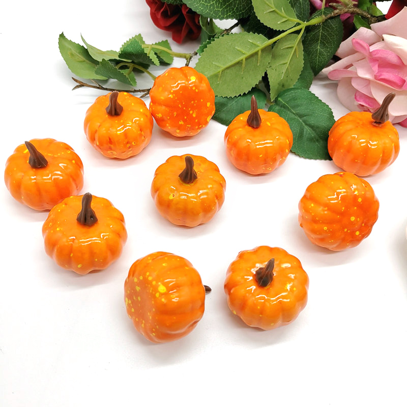 1/12pcs Mini Fake Vegetables Foam Simulation Pumpkin Orange/ White Artificial Pumpkin Craft Halloween Home DIY Decoration