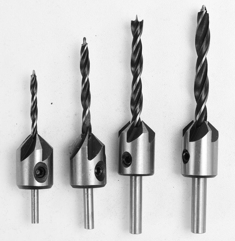 HCS 5 Flute Countersink Drill Bit Set Screw Woodworking Drill Press Set Reamer Screw Woo Tool 3-6mm