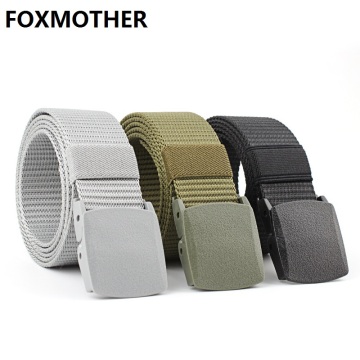 FOXMOTHER Black Grey Navy Canvas Belt Plastic Men Male Army Military Tactical Nylon Belts