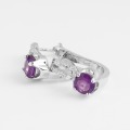 GEM'S BALLET 2.44ct Oval Natural Amethyst Jewelry Set 925 Sterling Silver Earrings Ring Set Gemstone Jewelry For Women