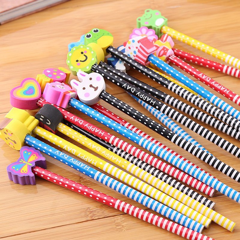 10 pcs/Set Creative Cartoon Kawaii Korea Novelty Standard Pencils for Kids Children Stationery School