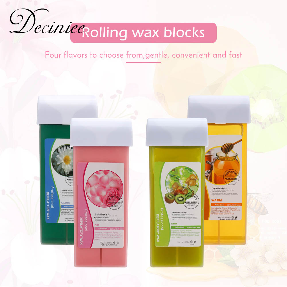 100g Honey Depilatory Wax for Cartridge Waxing Heater Machine Body Hair Removal Cream Beeswax Roll-On Hot Wax Rose Kiwi Flavor