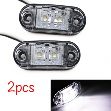 2Pcs 12V / 24V LED Side Marker Lights Car External Lights Warning Tail Light Auto Trailer Truck Lorry Lamps White color
