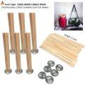 20pcs 5inch Cross Wooden Candle Wicks Wood Candles Core for DIY Candle Making Supply Soy Parffin Wax