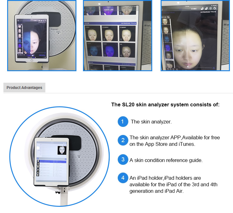 Observ 520 Facial skin analyzer spa salon use RGB/UV/PL/RED/Brown/Darkspot facial analysis device skin tester Machine