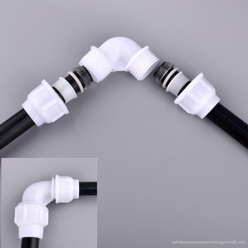 Watering Equipments 1pc 20~32mm PE Elbow Quick Connector Agricultural Irrigation System Tube Joint Greenhouse Garden Water Pipe Fittings