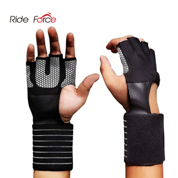 Crossfit Gym Fitness Gloves Adjustable Four Half Finger Women Men Workout Weightlifting Bodybuilding Hand Wrist Protector