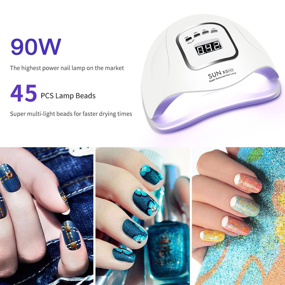 LED Nail Lamp for Manicure 114W/90W/54W Nail Dryer Machine UV Lamp For Curing UV Gel Nail Polish With Motion sensing LCD Display